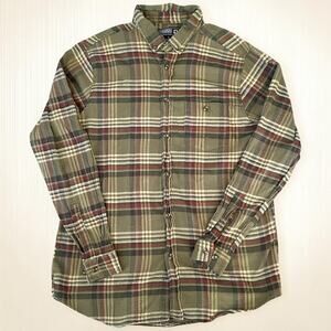 Northern Expedition Flannel Shirt Men’s L Green Plaid Button-Up Outdoor